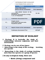 ZOO 115 Introductory Ecology