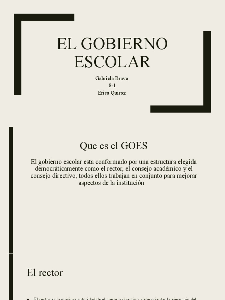 Estructura y Funciones del Gobierno Escolar | PDF | Plan de estudios ...