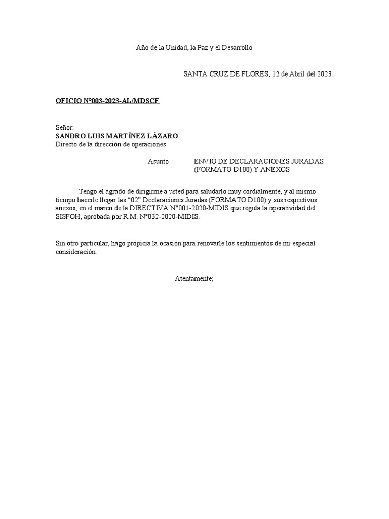 Model de oficio pdf