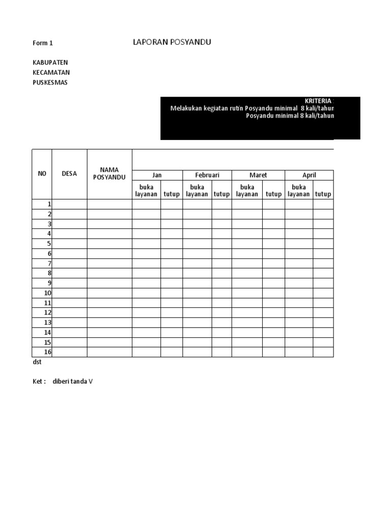 Form Lap - Komdat Puskesmas 21 | PDF