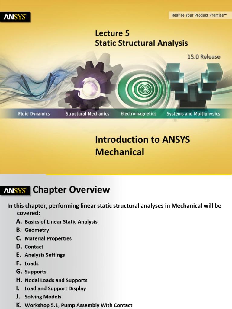 Mechanical Intro 15 0 L05 Static Pdf Structural Analysis