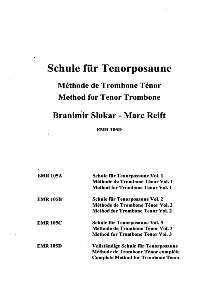 Branimir Slokar Complete Method For Trombone Tenor PDF