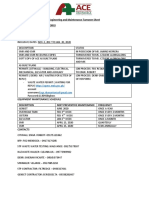 Engineering and Maintenance Turnover Sheet