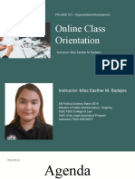 POLISCIE 321 Online Class Orientation