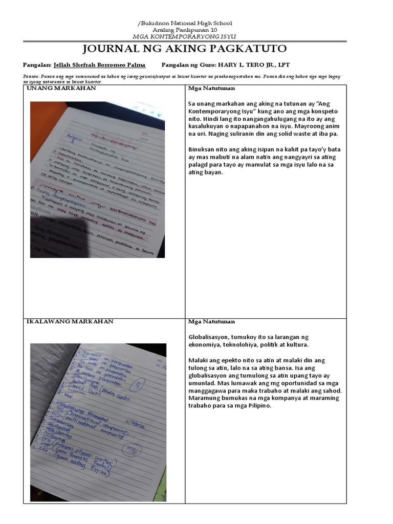 Journal NG Pagkatuto | PDF