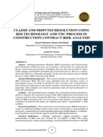 Claims and Disputes Resolution Using Bim Technology and VDC Process in Construction Contract Risk Analysis