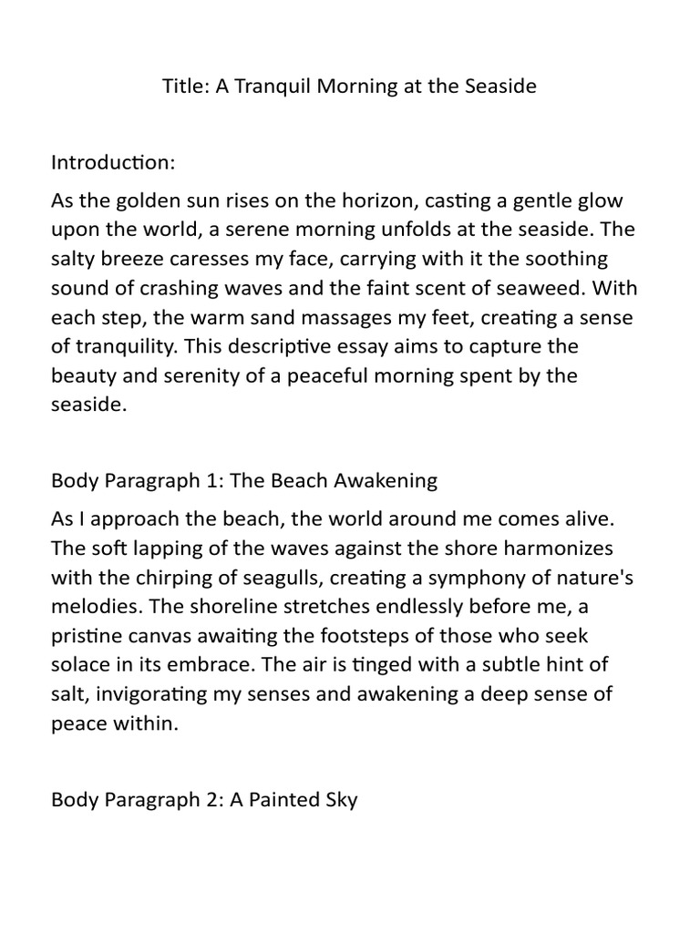 Descriptive essay pdf