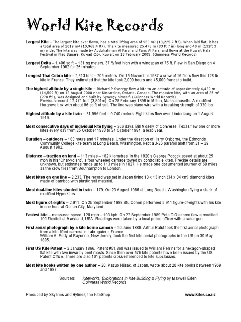 World Kite Records Download Free Pdf Kite Aviation