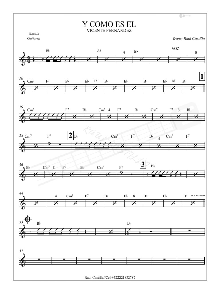 Y COMO ES EL Vihuela - Partitura Completa | PDF