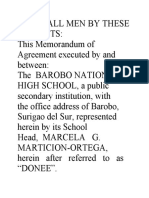 Memorandum of Agreement