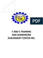F and S Training and Dormwork Assessment Center Inc