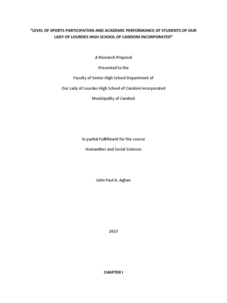 Sports Participation & Academic Performance | PDF | Obesity | Survey ...