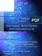 Evolution of Complex Systems - Lecture 2