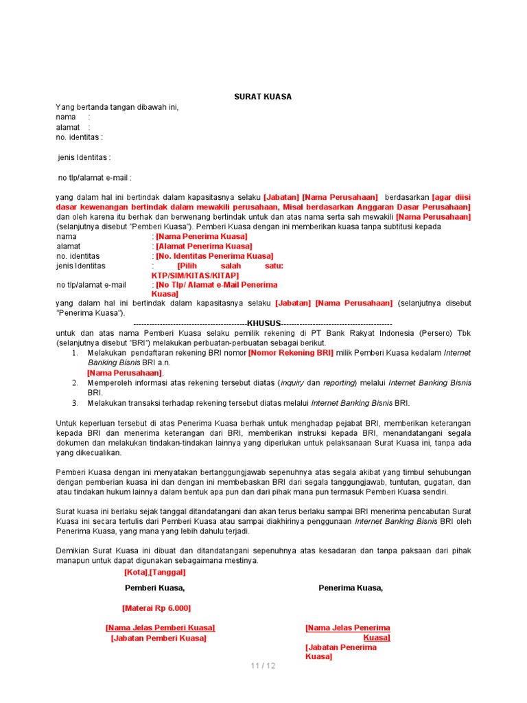 contoh-surat-kuasa | PDF