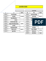 Presentation Schedule