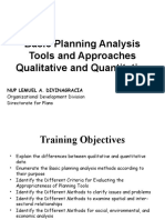 Basic Planning Analysis Tools and Techniques For Planning Course - SPC 2023
