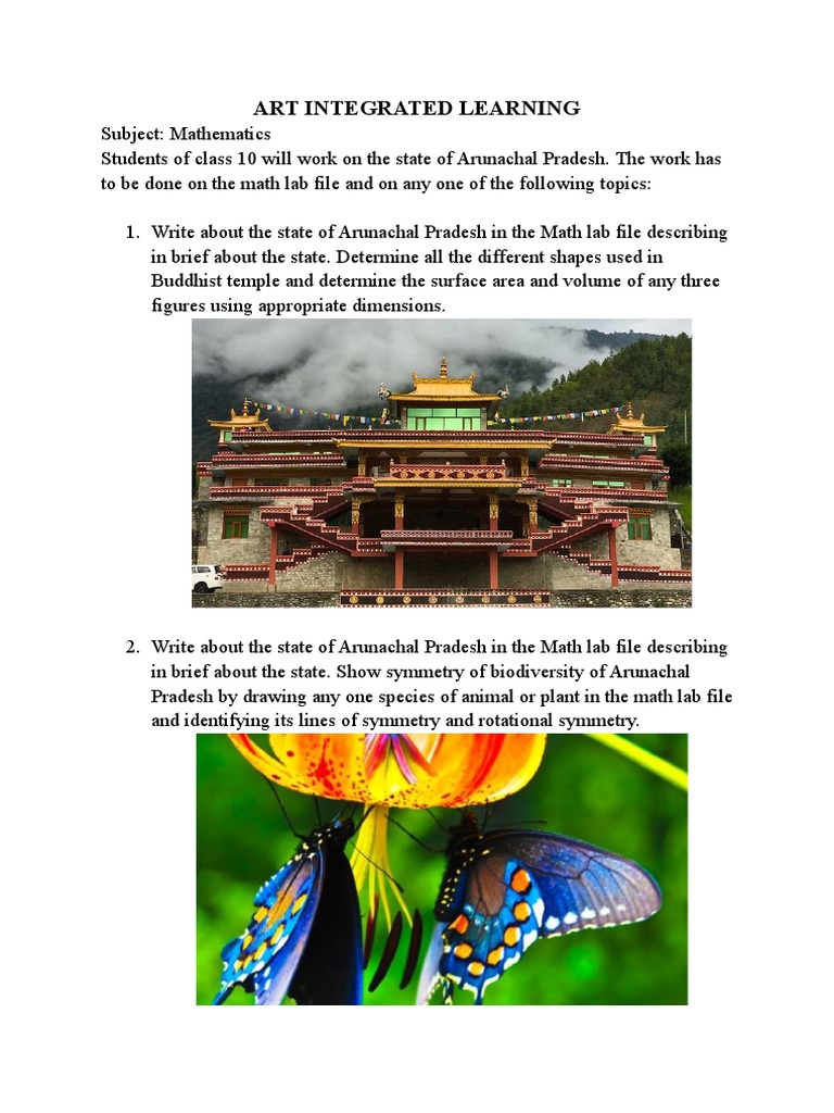 Maths Art Project on Arunachal Pradesh | PDF
