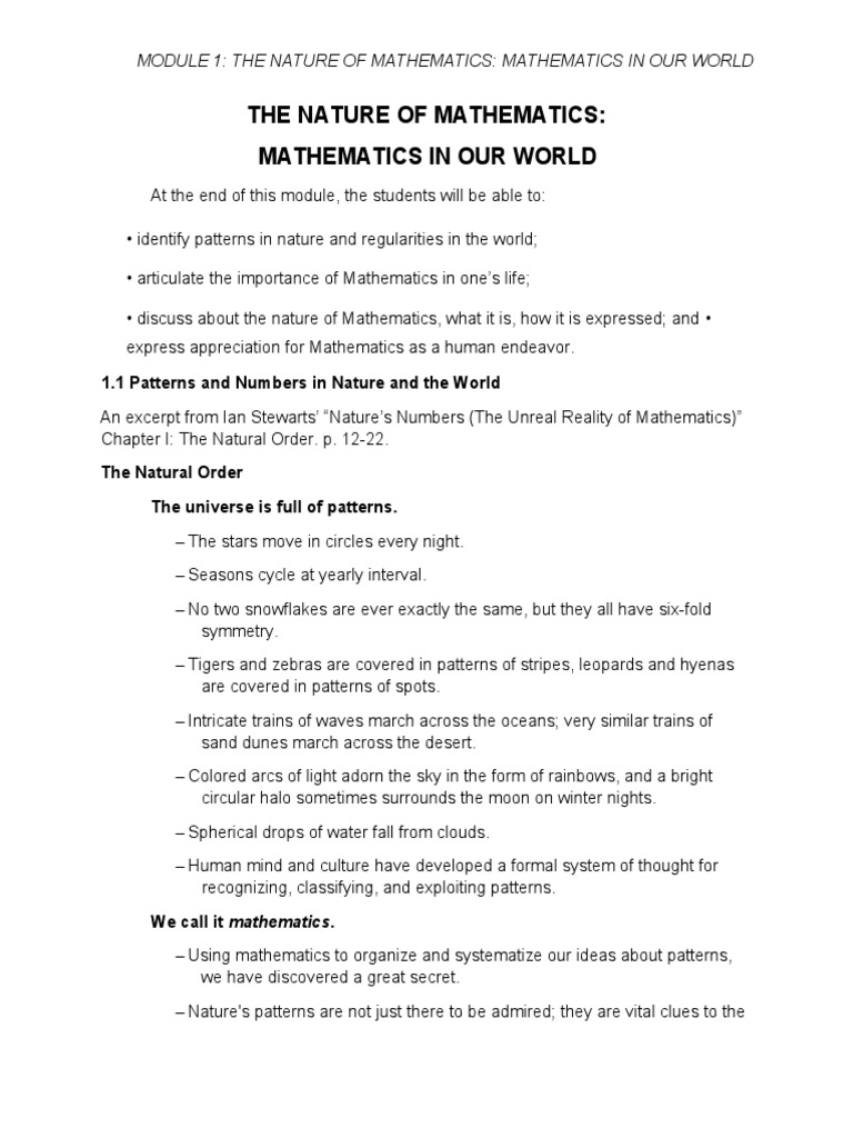 Patterns and Numbers in Nature and The World | PDF | Pattern | Shape