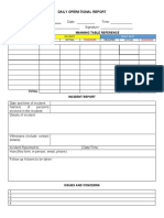 Daily Operational Report Form