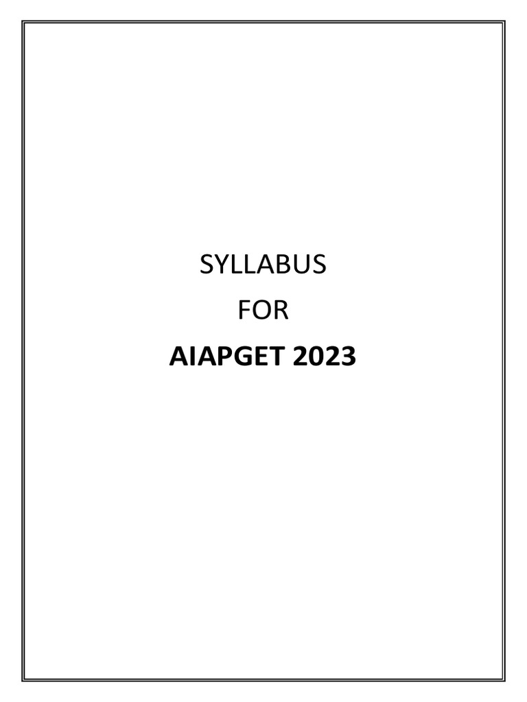 Syllabus FOR AIAPGET 2023 PDF Medicine Ayurveda