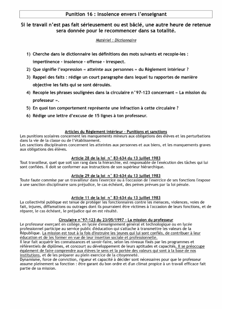 Insolence Envers L'enseignant | PDF