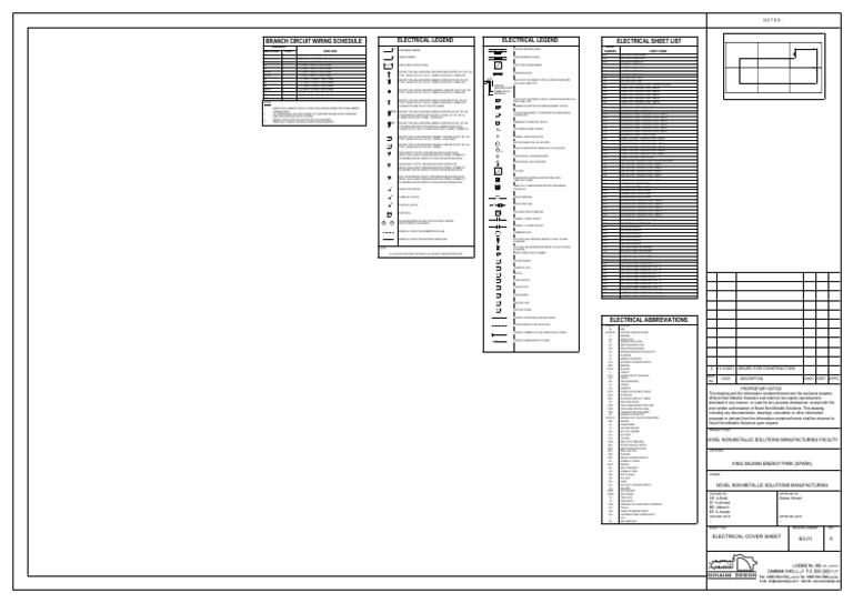 E0.01 ELECTRICAL COVER SHEET Rev.0 | PDF | Electrical Wiring | Ac Power