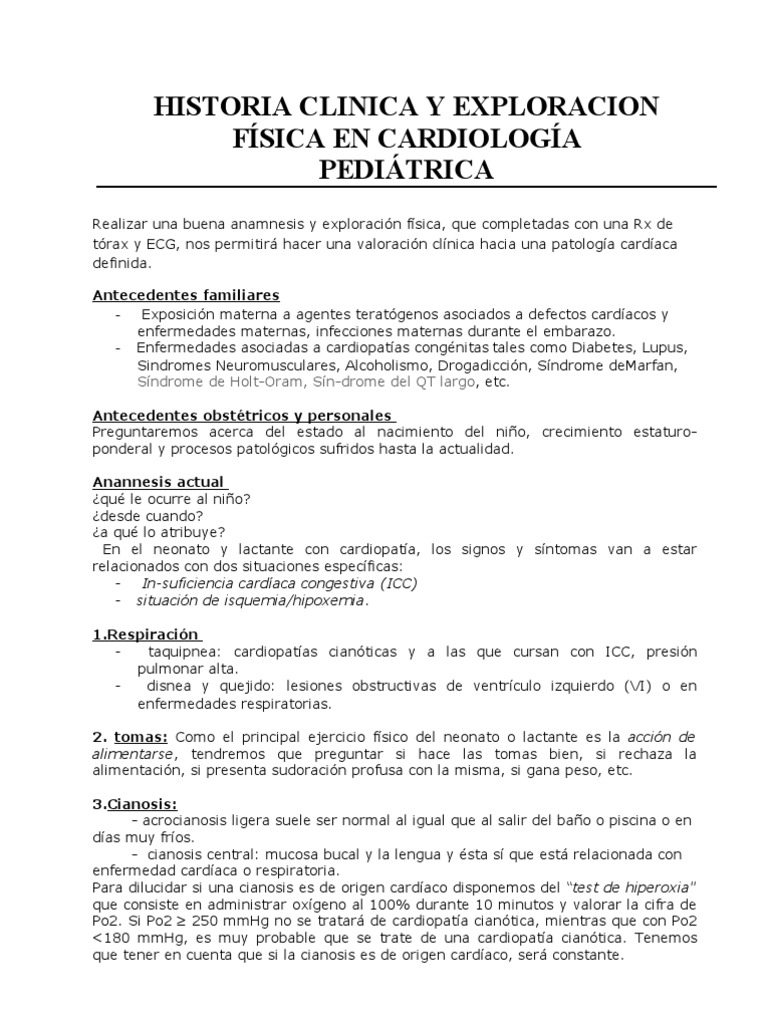 Historia Clinica y Exploracion Física en Cardiología Corazón