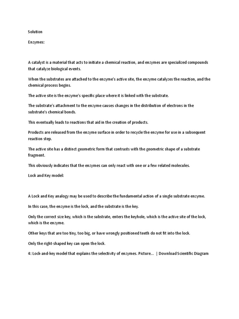 Notes on lock and key hypothesis PDF