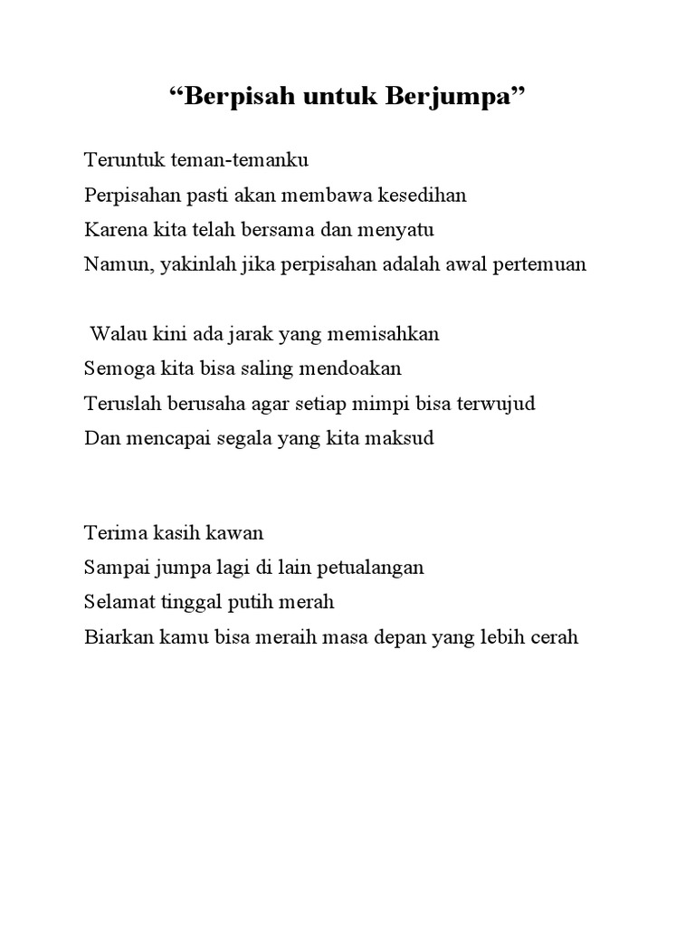 Berpisah Untuk Berjumpa | PDF