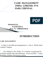 A Study On Cash Management of Wheels India Limited, Tvs Industries, Padi, Chennai