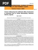 Factors Influencing The Ineffective Male Involvement in Antenatal Care in Ishaka Municipality, Bushenyi District, Uganda