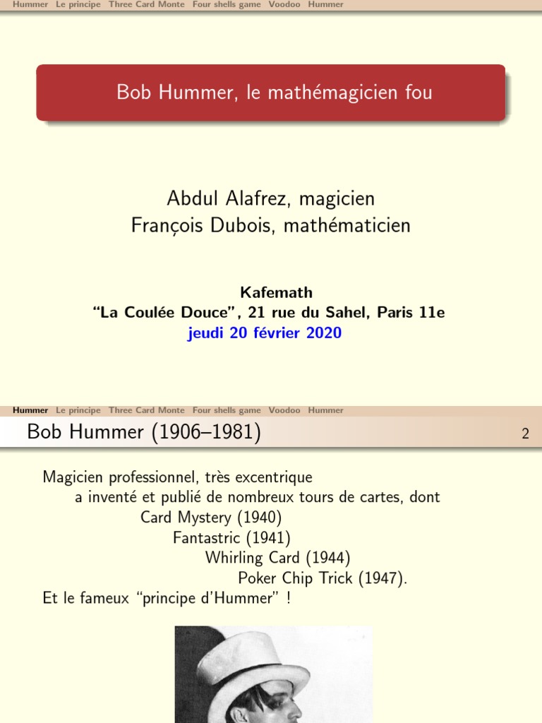 Bob Hummer et le bonneteau | PDF