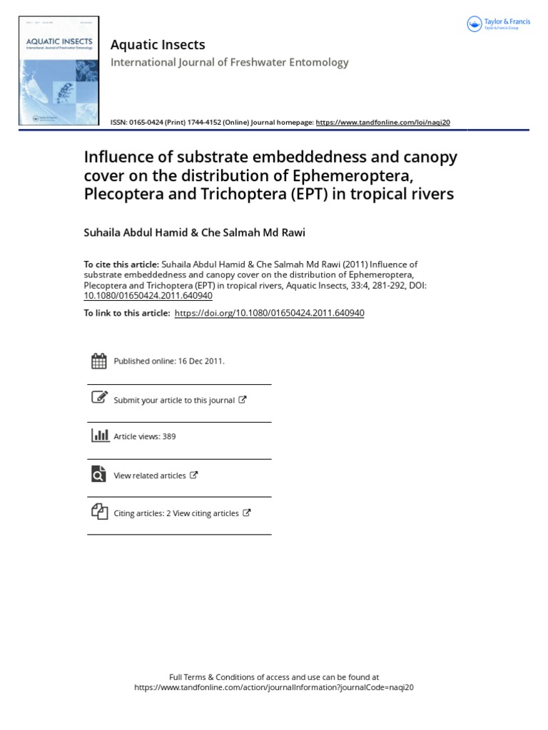 EPT Sampling Method | PDF | Aquatic Ecology | Earth Sciences