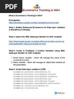 Ecommerce Tracking in GA4 Via GTM