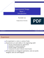 Experimental Design Note 1 Introduction