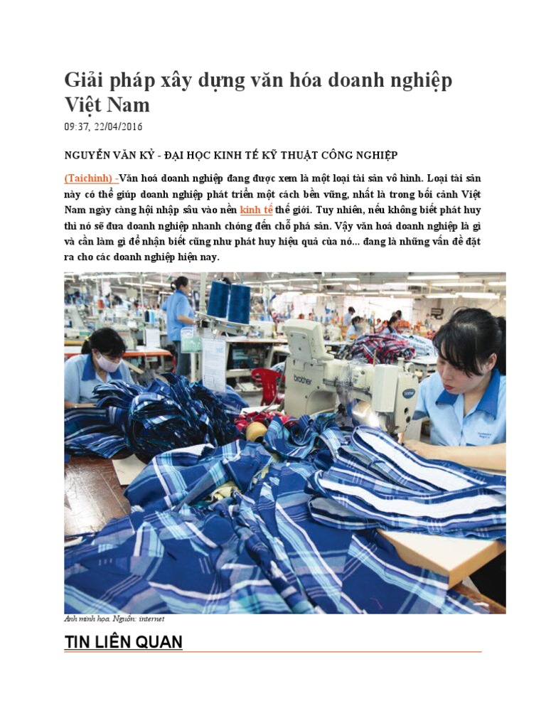 Giải Pháp Xây Dựng Văn Hóa Doanh Nghiệp Việt Nam | PDF