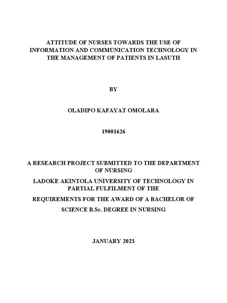 Attitude of Nurses Towards The Use of Information and Communication ...