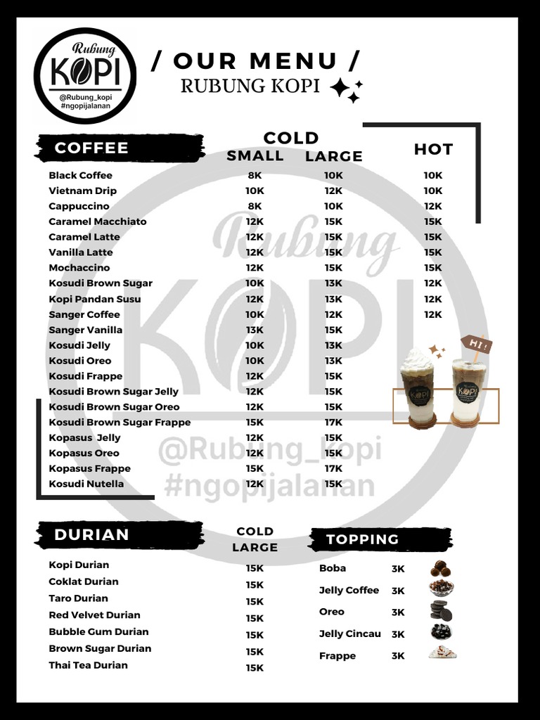 Rubung Kopi Menu Highlights | PDF | Cooking, Food & Wine