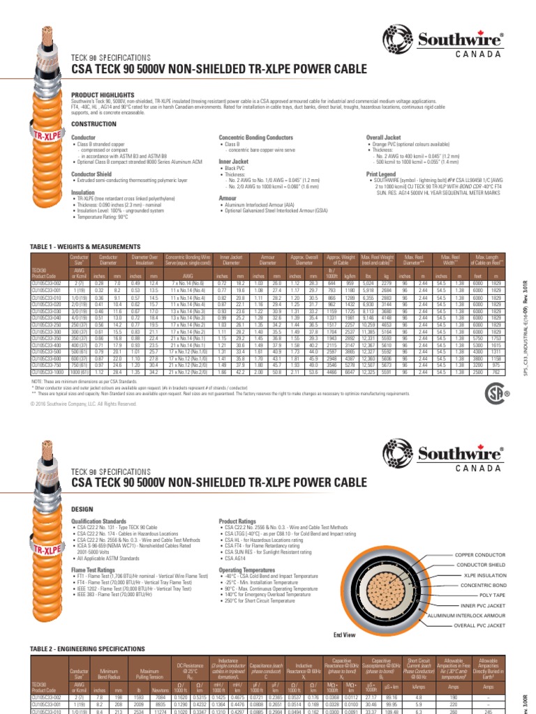 TRXLPE Power Cable PDF Electrical Conductor Manufactured Goods 