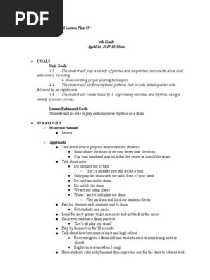 Lesson Plans Elementary School Music