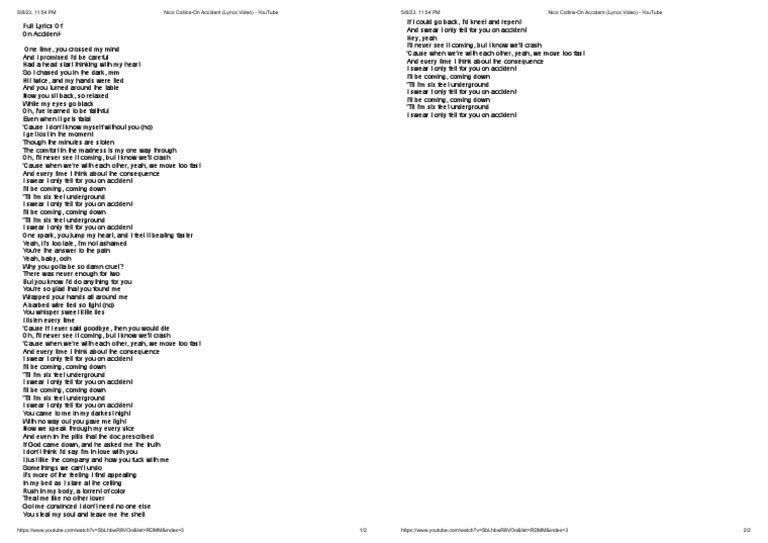 On Accident (Lyrics Video) PDF