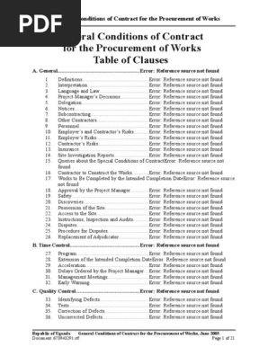 UGANDA GENERAL CONDITIONS CONTRACT