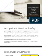 Occupational Health and Safety Procedures