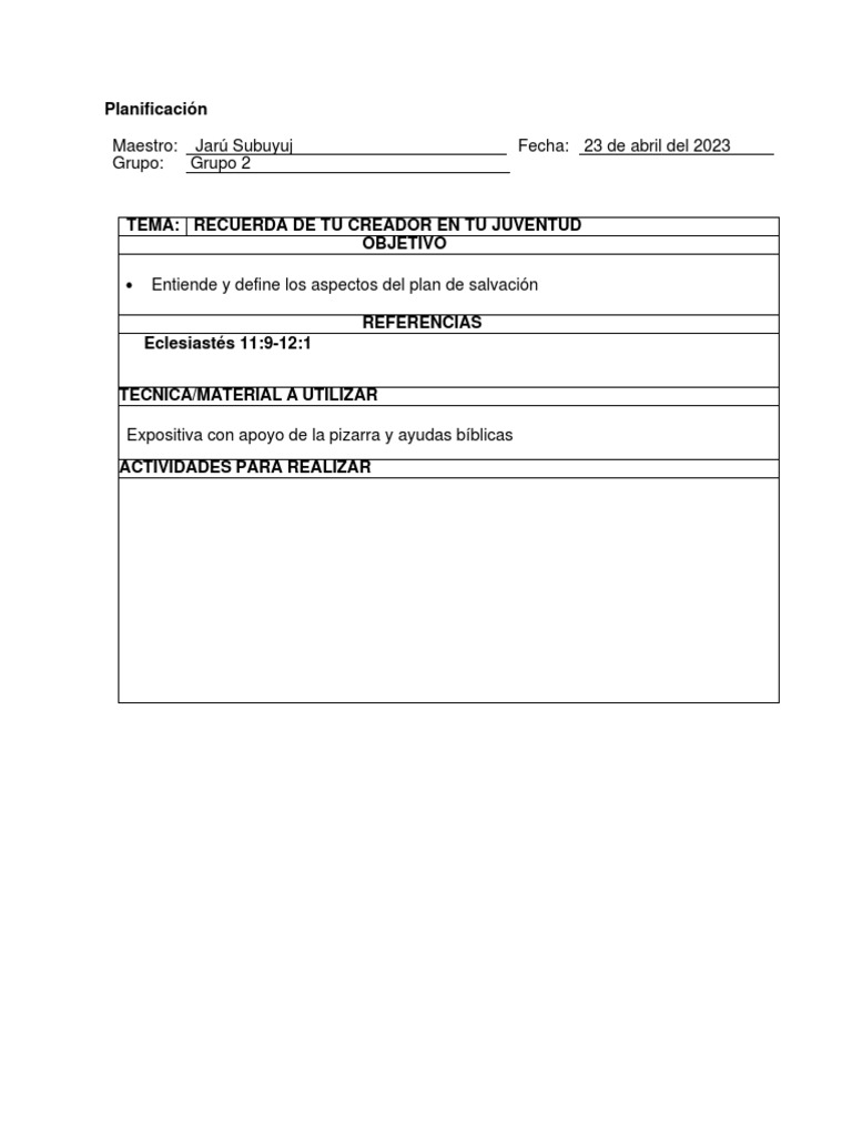 Recuerdate de Tu Creador | PDF | Placer | Dios