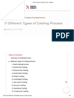 11 Different Types of Casting Process 