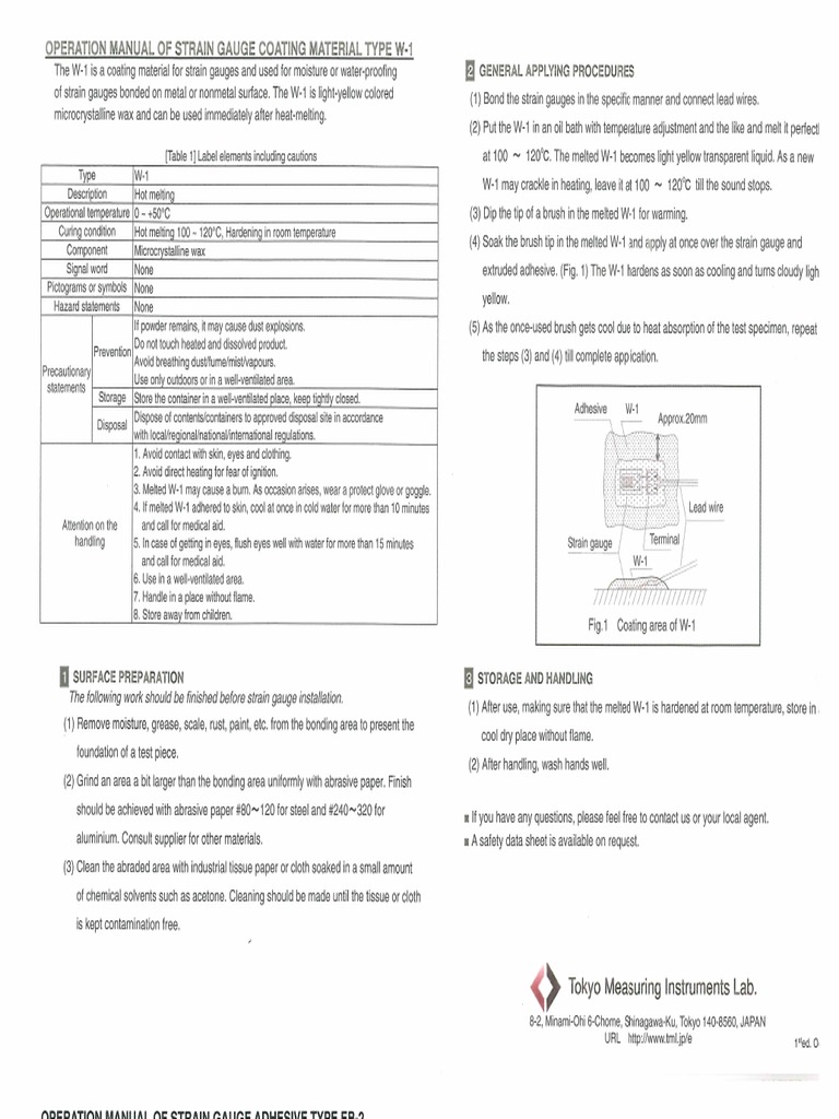 W-1 Wax Coating Application Manual | PDF