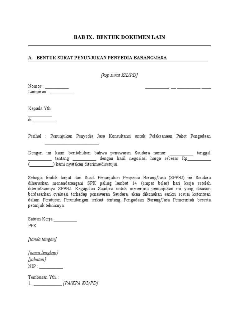 Contoh SPBJ | PDF