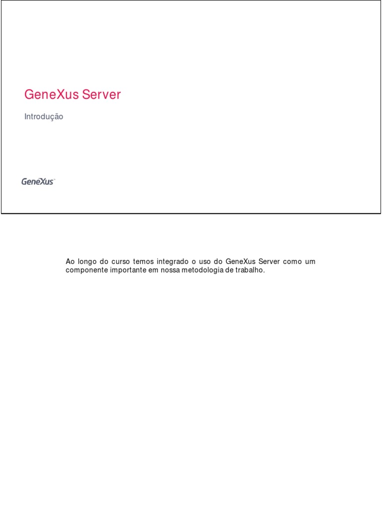 Genexus introdu o pdf servidor inform tica inform tica