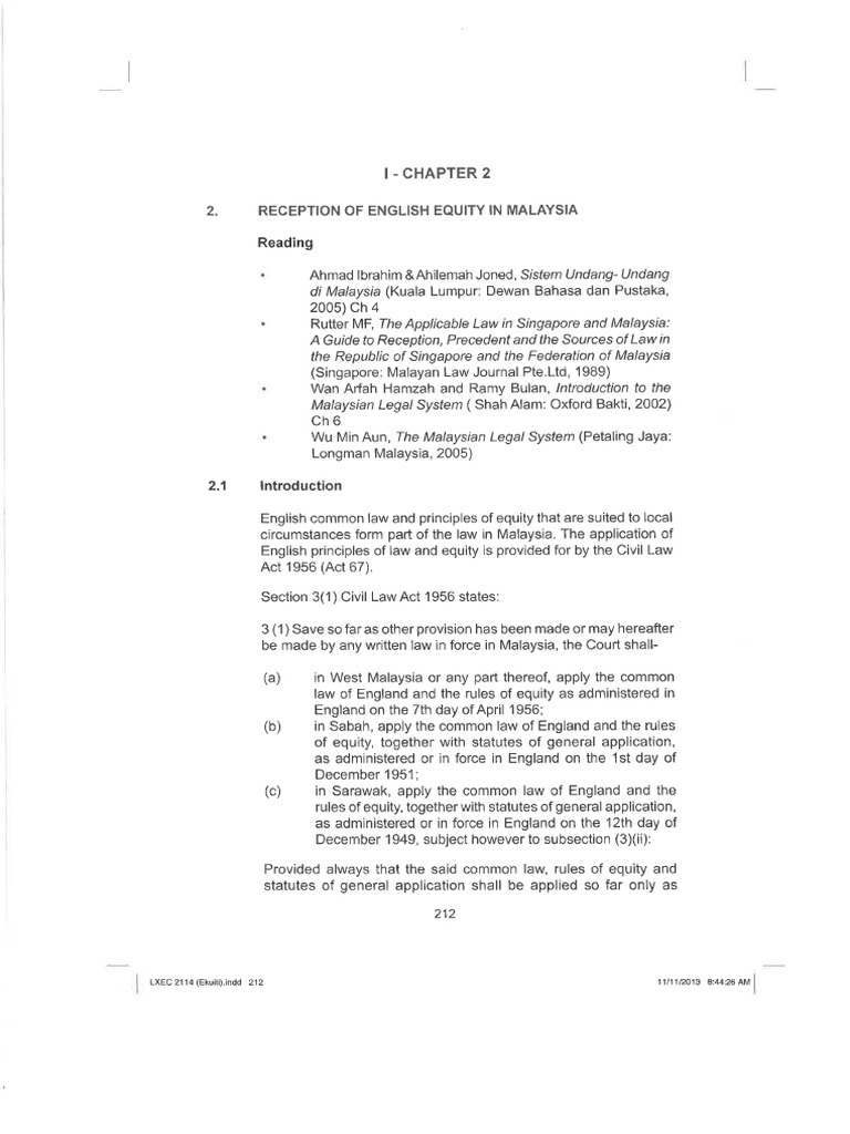 2 Reception of Equity and The INherent Jurisdiction of The Courts PDF