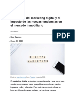 Beneficios Del Marketing Digital y El Impacto de Las Nuevas Tendencias en El Mercado Inmobiliario